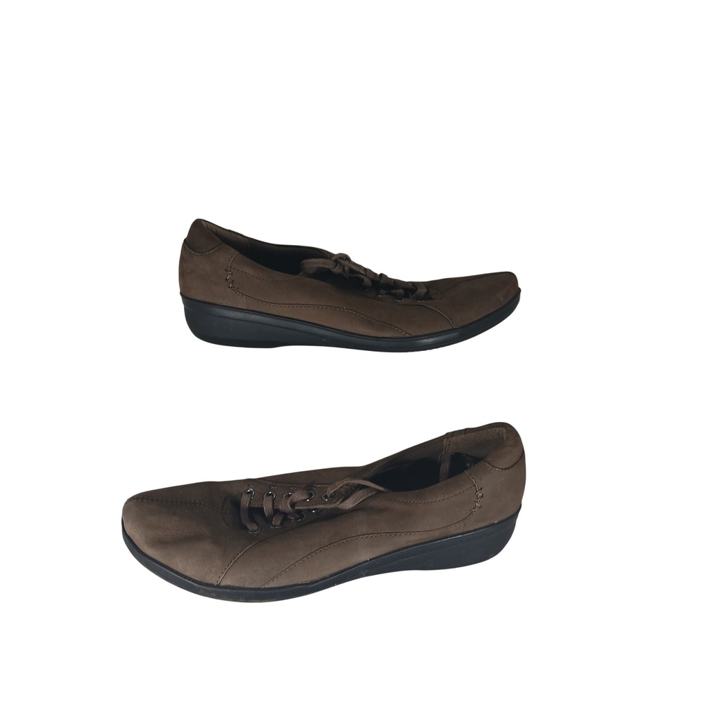 Clarks Collection Cushion Soft Oxford 9 Brown Nubuck Comfort Academia Z775